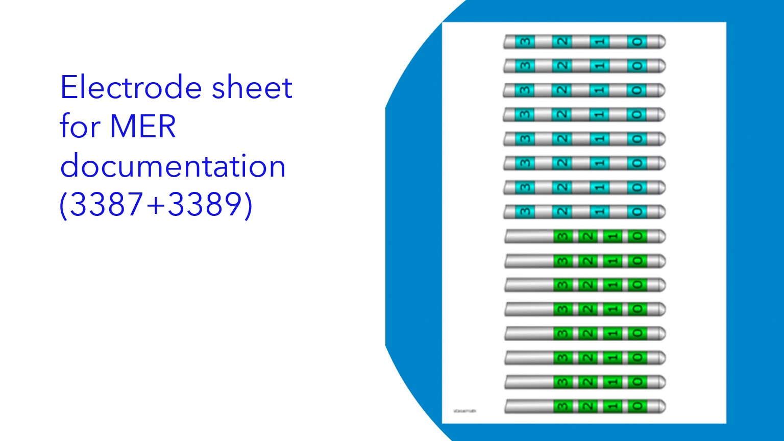 Electrode sheet for MER documentation (3387+3389)|Hoja de electrodos para documentación MER (3387+3389)|Folha de eletrodos para documentação MER (3387+3389)